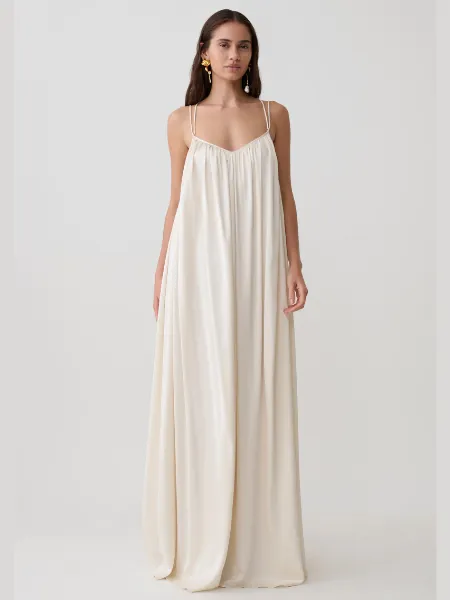 Meshki Satin Gathered Maxi Dress